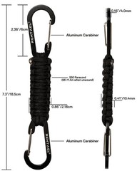 Paracord Braided Carabiner Keychain Lanyard Strap, Hanger Stroller Hook w/2 C…
