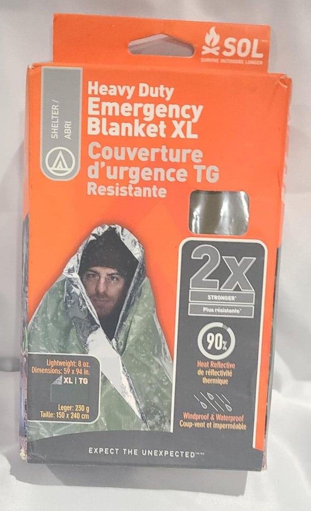 Survive Outdoors Longer 90% Heat Reflective Heavy-Duty Emergency Blanket 5 x 8ft