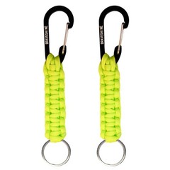 BRAVESHINE Keychain Hook with Paracord Strap 2 Pack Green Metal Key Ring Cara…