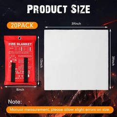 Moukeren 20 Pack Fire Blanket Fire Emergency Blankets Home Kitchen, Survival