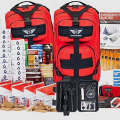 Stealth Angel Survival Kit Backpack w/ Compass Flashlight Portable Radio Camping