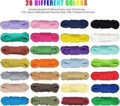 WEREWOLVES 28 Colors Paracord 550 Combo Crafting Kits 10 feet, 28 Colors-joy
