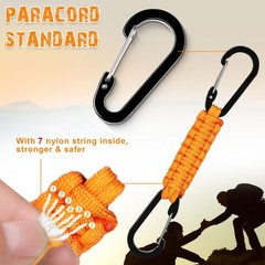 5 Pcs Heavy Duty Paracord Keychain Carabiner Clip Braided Lanyard Key Chain