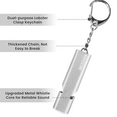 Survival Whistles 4-Pack & 6-Pack, Upgraded Aluminum Emergency 4 Pack Silver