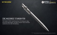 NITECORE NTP30 Tactical Pen Titanium Ti Bidirectional Bolt Action Glass Breaker