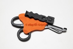Black Trauma Shears and Orange Kydex Sheath Holster EMT TCCC Medic Gear EDC