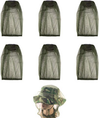 6 Pack Mesh Mosquito Head Net Face Neck Fly Netting Hood for Camping Hiking