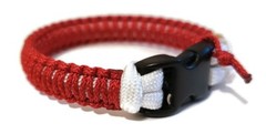 Paracord Bracelet 550 White/Red Micro Cord U.S. Seller – Handmade
