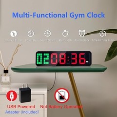 LUCORB Large Digital Gym Timer Wall Clock Interval Training Stopwatch Remote