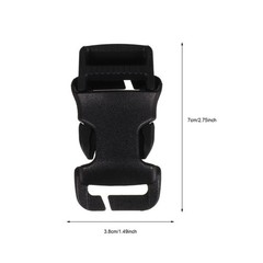 2Pcs Wear Resistant Pom Plastic Detachable Buckles for Hiking Backpacks Black