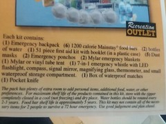 3 Day 2 Person Backpack Disaster Emergency Survival Kit Food Water 72 hr