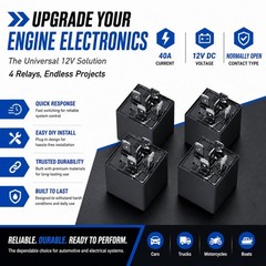 Qonsy 4 Pack 5 Pin Electrical Switch Relays For Automotive Car Truck Marine