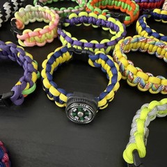 Paracord Bracelet Lot Of 20 Various Colors With 2 Keychains.
