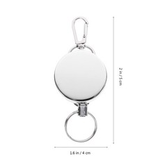 Heavy Duty Retractable Keychain with Stainless Steel Key Ring for Holding
