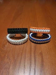 7 Inch Paracord Bracelet With Copper Wire Core -4 Pack- Black/White/Blue/Orange