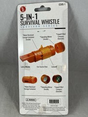 5-in-1 Emergency Survival Whistle – Compass, Mirror, Storage, Fire Starter, Rope