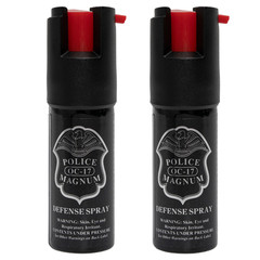 Police Magnum .50oz pepper spray keychain holster 1 blue 1 pink self defense