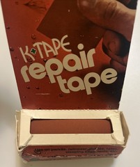 VINTAGE KENYON K TAPE VINTAGE 1970’S DEEP RED NYLON REPAIR NEW OLD STOCK