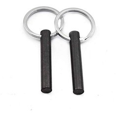Survival Drilled Ferrocerium Flint Fire Starter Rod with Keychain Ring 2 Inch