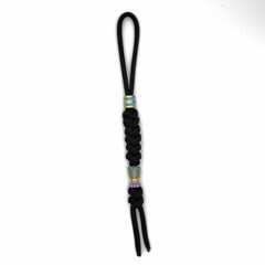 550 Paracord Knife Lanyard Titanium Rainbow Beads EDC Zipper Pull Keychain