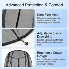 2 Pack Insect Head Net for Mosquito Protection, Bug Net for Head Protection, …