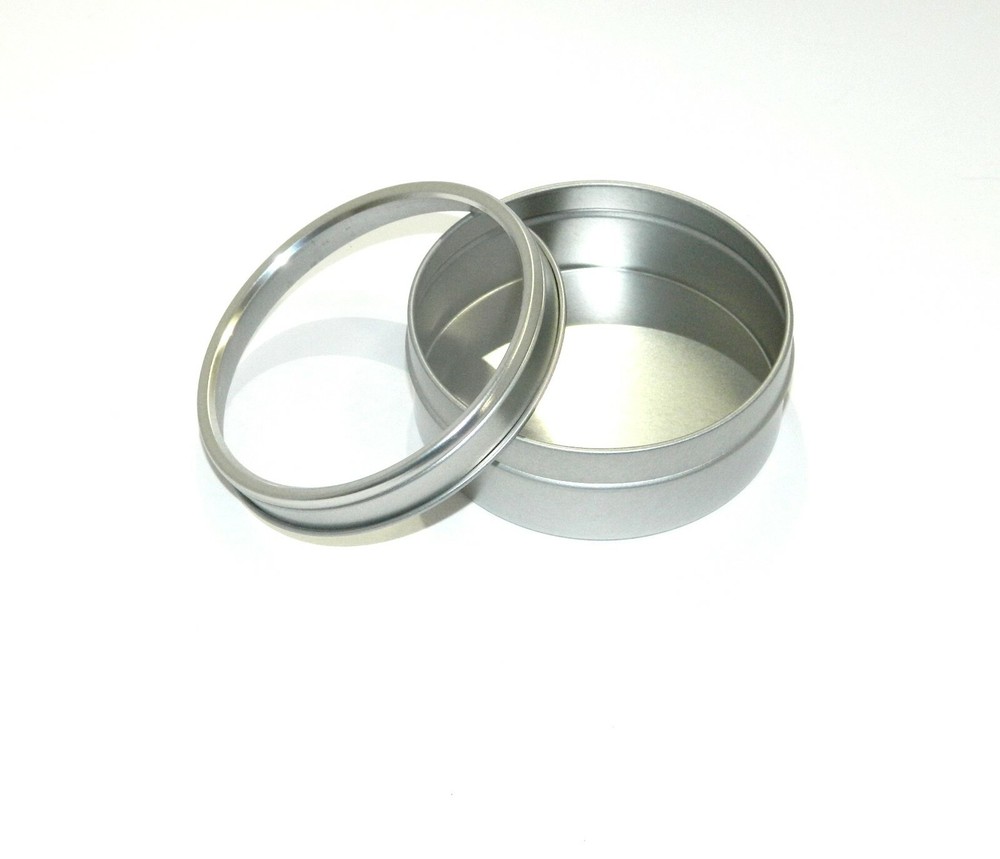 4 oz Round Metal Window See Through Slip-Lid Tin Can Container – Use With Crafts