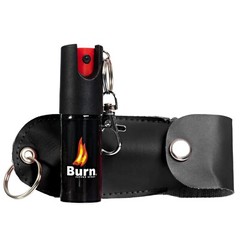 BURN Pepper Spray Keychain 0.5oz Self Defense In Black Holster