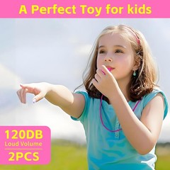 Pink Whistle, Plastic Whistle Emergency with Lanyard and Mouthpiece – Loud Cr…