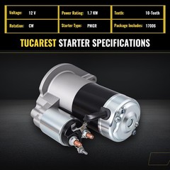 Tucarest 17006 Starter For 4.0L Fit For Je-Ep 91-98 Wrangler 87-98 Cherokee