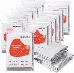 Emergency Blankets, 12 Pcs Outdoor Survival Insulated Gear, Mylar Thermal Space