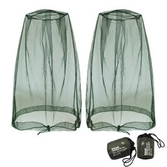 Mosquito Head Net Mesh Face and Neck Protection for Camping Hiking 2 Pack