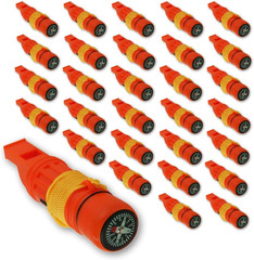 5 in 1 Survival Whistle. Compass, Whistle, Water-Resistant Container, Signal Mir