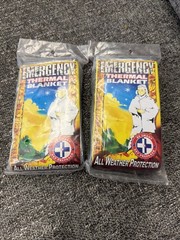 Qty 2 Emergency THERMAL Survival Blanket 52×84 Inches VINTAGE/NEW! db