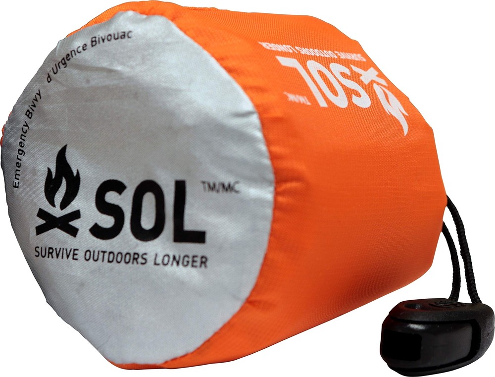 SOL Emergency Bivvy Sack Orange Waterproof Survival Kit with Whistle and Tind…