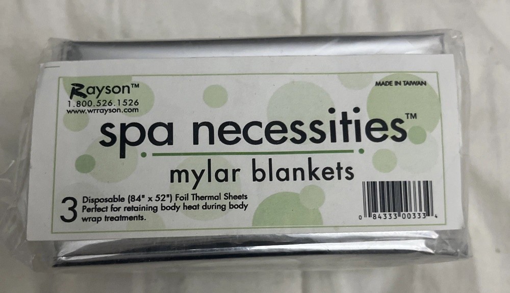 3 Pack Mylar Emergency Thermal Blankets 52×84 Spa Body Wrap Foil Sheets New Seal