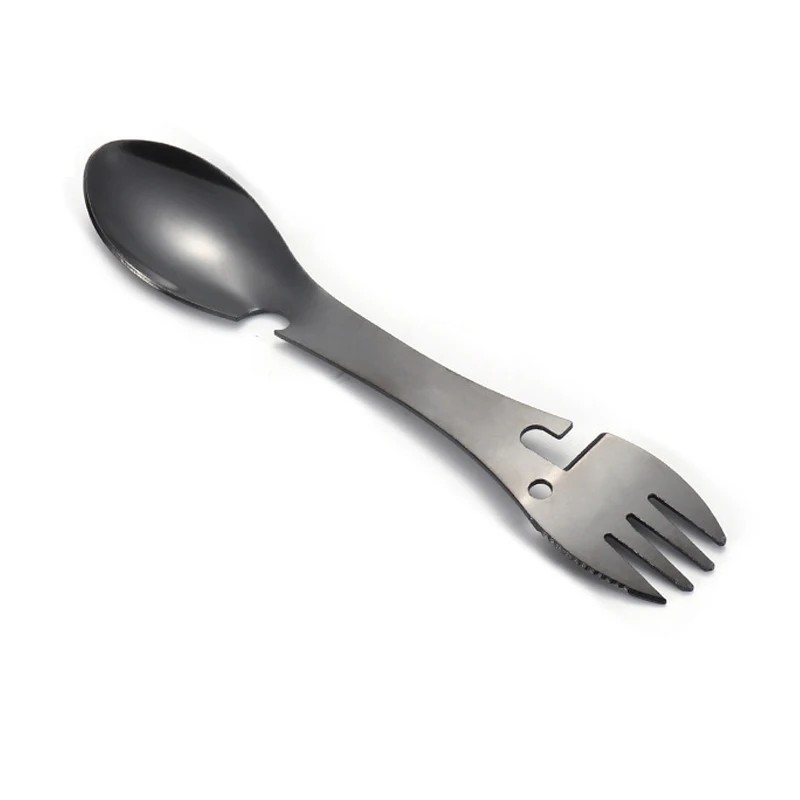 5-in-1 Camping Spork Multi-Tool Stainless Steel Fork Spoon Bottle Opener 3 Color