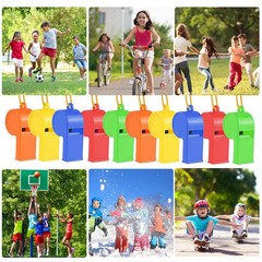 WSYUB 48Pcs Plastic 48pcs whistles, Red, Yellow, Green, Blue, Orange