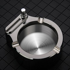 Retro Metal Ashtray Flint Kerosene Lighter Gadget Home Office Desktop Decoration