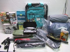 LOT 17pc Camping Survival Gear Trekking Poles First Aid Mess Kit Sleeping Bag