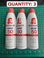 3-PACK Redneck Sunscreen Sport SPF 50 Broad Spectrum Water Resistant 6OZ spray