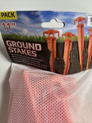 THE UM24 Pack of 4-11” Ground Stake Stick Strong Outdoor Camping Tent Orange