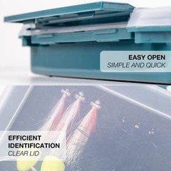 SF 2Packs Fishing Tackle Box Tray 3600 9.6″L x 7.3″W x 3.2″H, Peacock Blue