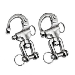 316 Stainless Steel Snap Shackle Swivel Eye Quick Release 2 Pcs 2 3/4 in Sailing