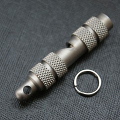 EDC TC4 Titanium Keychain Safety Whistle Necklace Pendant Outdoor Survival Tool
