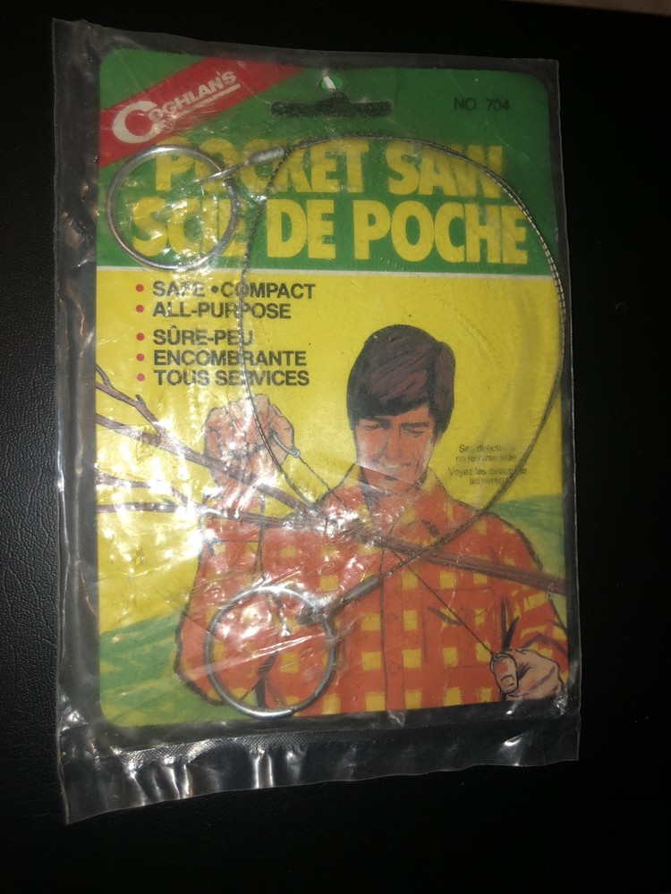 Vintage Coghlan’s pocket saw, new in packaging 1977/made USA