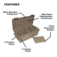 MTM ACDC30 Divided Ammo Crate Utility Box, Outdoor Gear & Tool Storage, Water- R