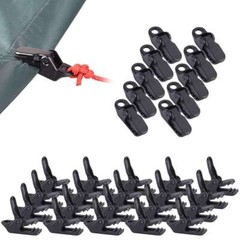 30Pcs Tarp Clips Locking Awning Clamp Snap Hangers Survival Emergency Heavy Duty