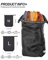 EPEDAL24 Travel Laundry Bag, Pump-free Vacuum 23″ L × 17″ W × 6.5″ H, Black