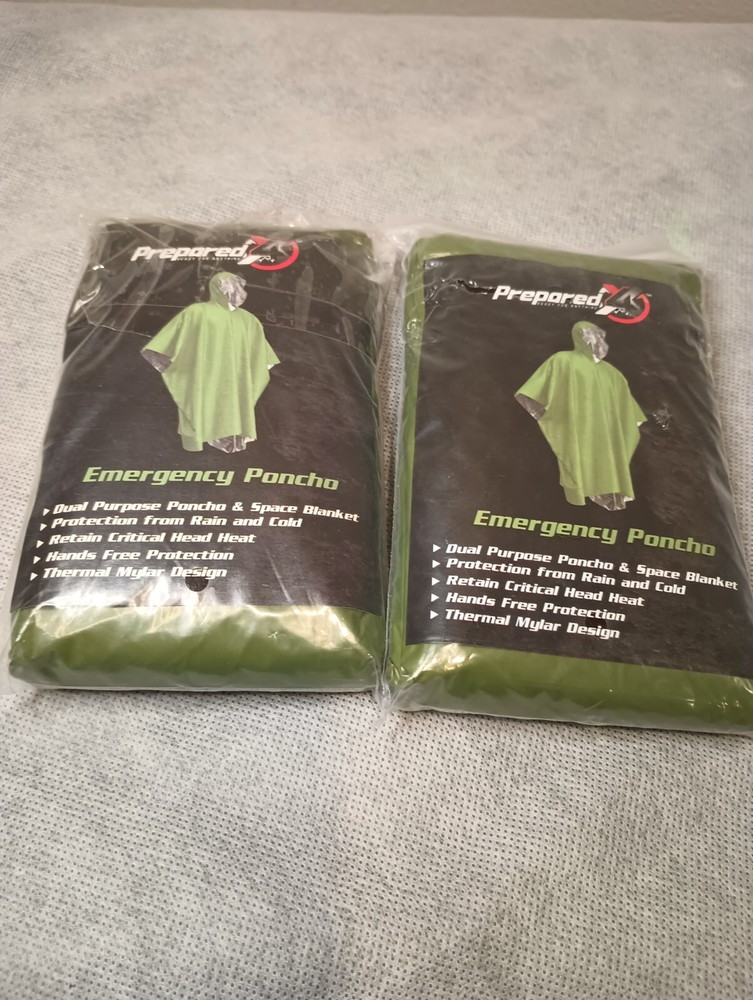 prepared4x emergency poncho (set of 2)