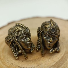 Female Soldier Parachute Cord Beads Vintage Charm Bead for Paracord Pendants